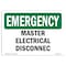 Signmission OSHA EMERGENCY, 7" Height, 10" Width, Decal, 10" W, 7" H, Landscape, Master Electrical Disconnect OS-EM-D-710-L-10401 - alternate 1